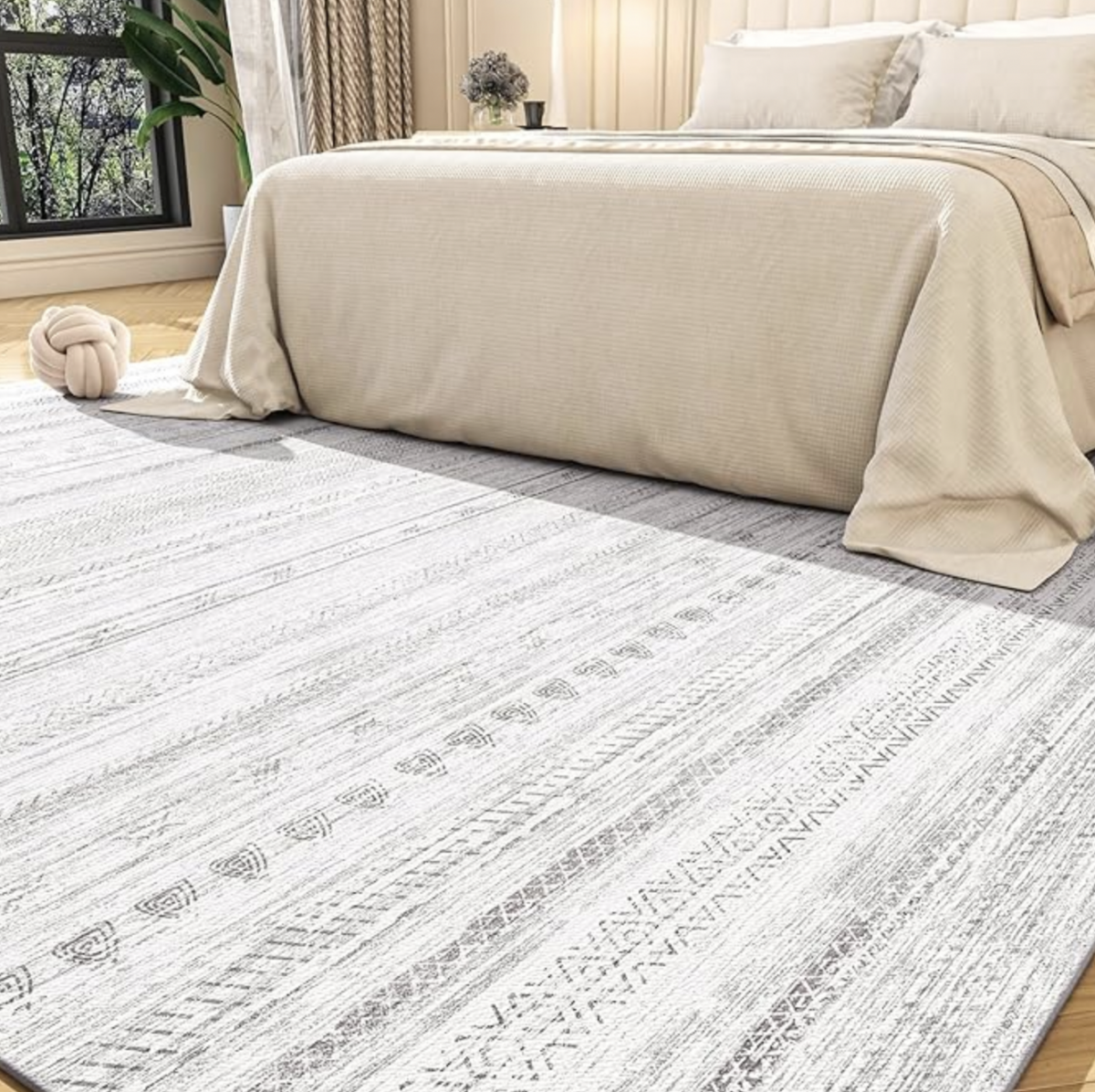 5x7 Area Rugs for Living Room Machine Washable Rug Distressed Indoor Carpet Neutral Moroccan Boho Rug Ultra Soft Area Rug for Bedroom Dining Room Playroom Office