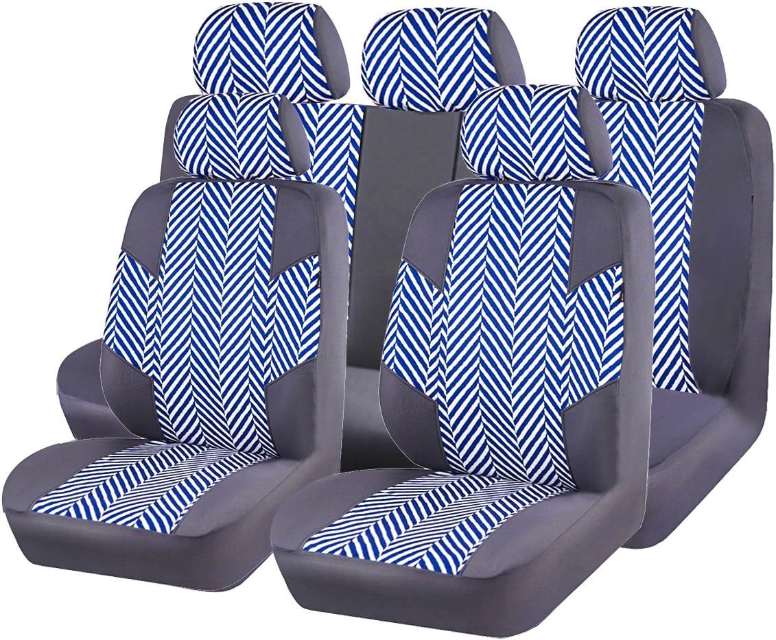 CAR PASS Versatile Linen Car Seat Covers with Airbag Compatibility Fits All Kinds of Car Types
