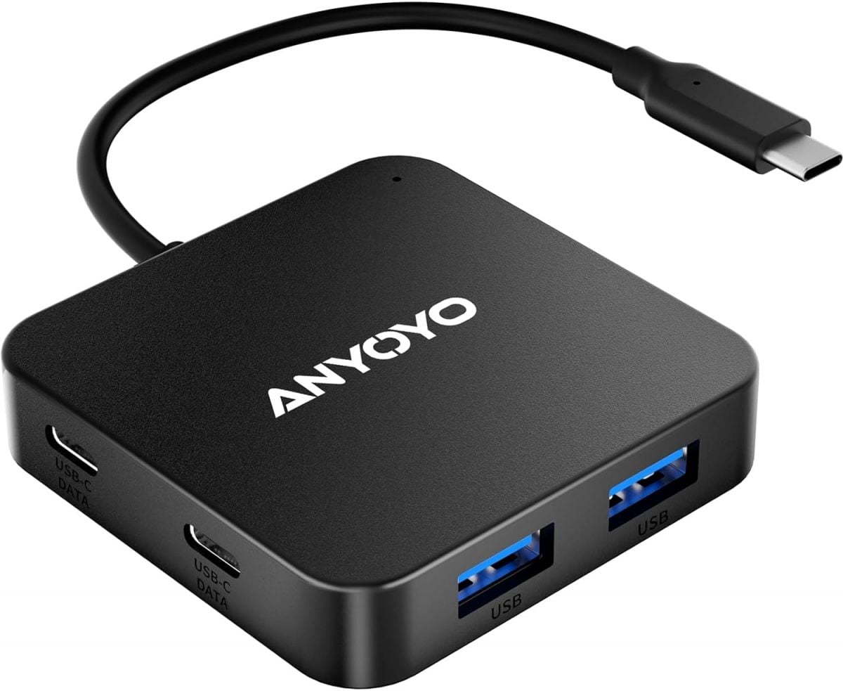 ANYOYO 6-in-1 Multiport USB Hub with USB-A and USB-C for Laptop/PC/Printer/Flash Drive