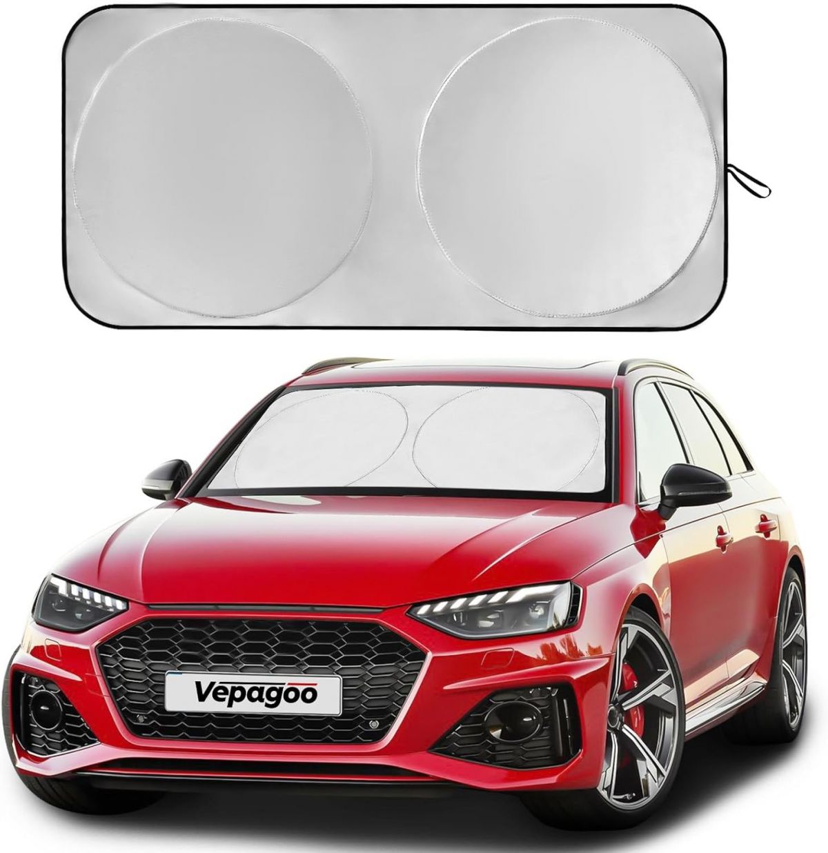Vepagoo UV Shield for Car Windshields Protects Interior and Prevents Dashboard Fading 64x32 Inch Sun Guard