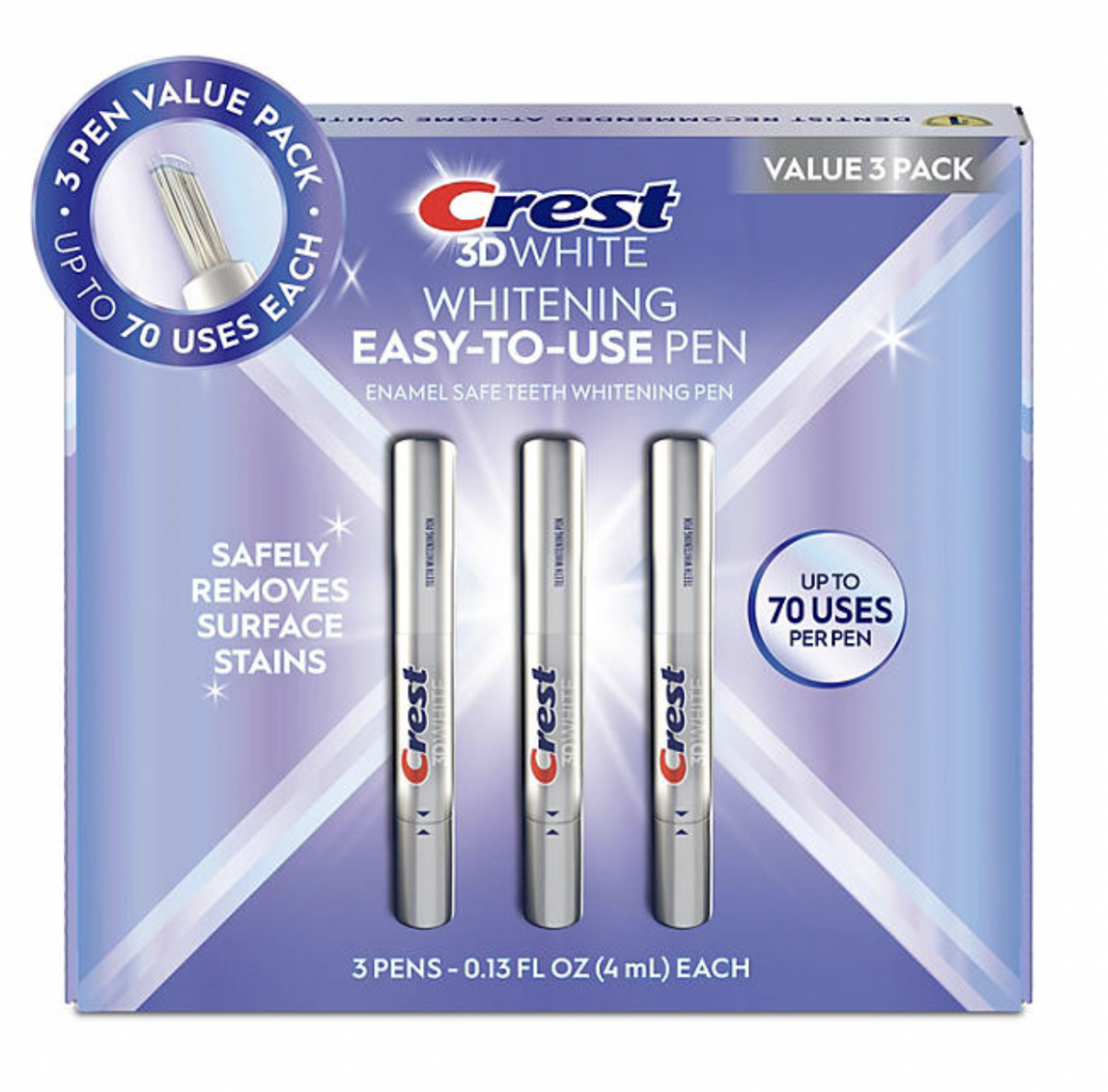 Crest 3DWhite Teeth Whitening Pens, 0.13 fl. oz., 3 pk.