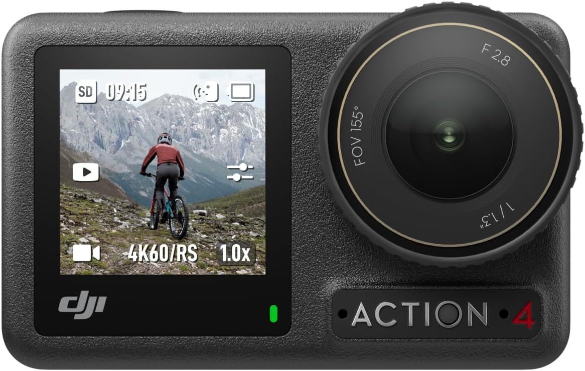 DJI Osmo Action 4 Pro Bundle - Long-Lasting Battery 4K Waterproof Action Camera with Dual Touchscreens and Advanced Low-Light Imaging