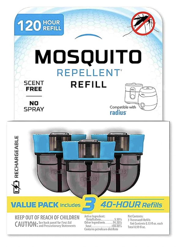 Patio Shield Mosquito Repeller Refills; Advanced Repellent Formula; Compatible with Thermacell E-Series & Radius Only; Includes Three 40-Hour Repellent Refill