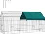 PawHut Small Animal Playpen with Roof for Rabbits, Chicken, Chinchillas, Green