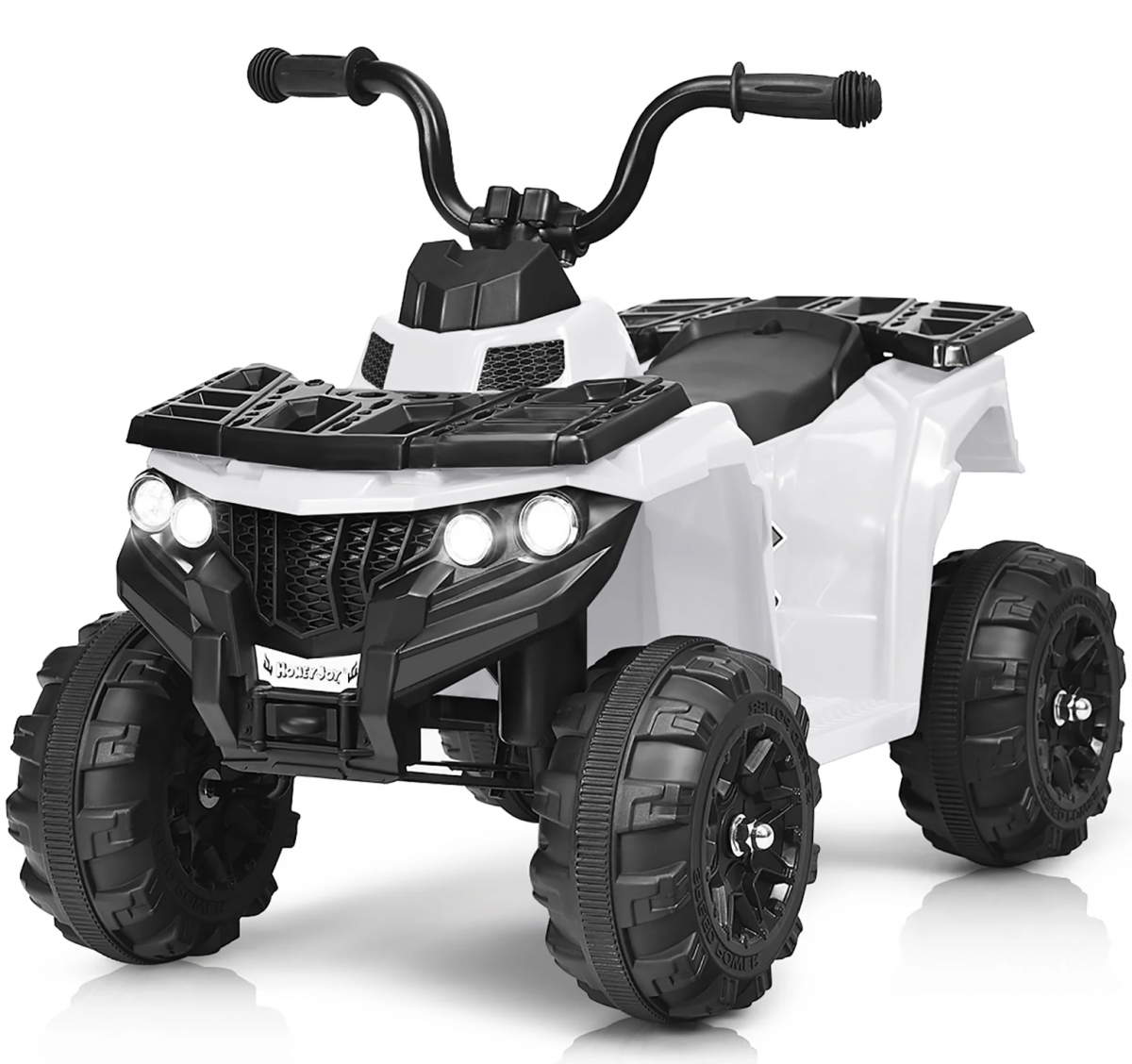 Costway Kids Ride On 4 Wheeler Electric Toy Car ATV Quad 6V Battery Power Led Lights White