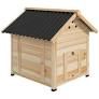 PawHut Wooden Duck House with Openable Roof & Double Doors
