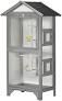 PawHut Wooden Outdoor Large Bird Cage, Removable Bottom Tray 4 Perch, Light Gray