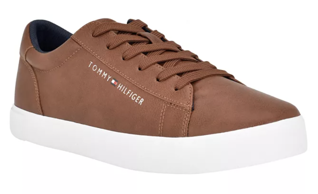 Men's Ribby Lace Up Fashion Sneakers In Winter Cognac, Tommy Hilfiger