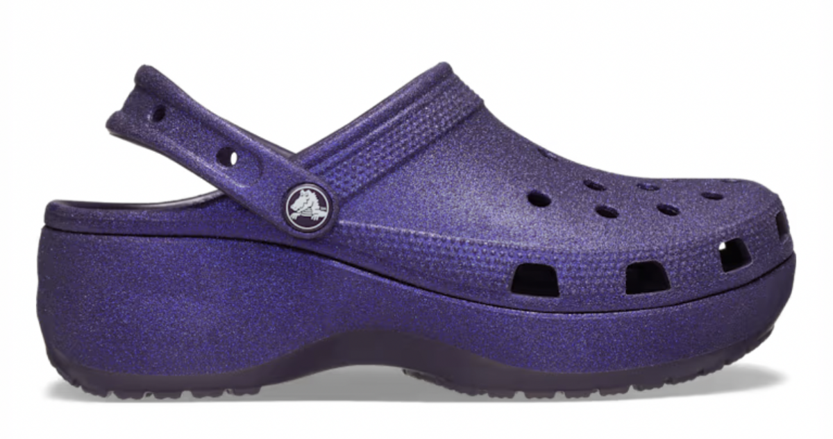 Crocs Womens Classic Platform Glitter Clogs