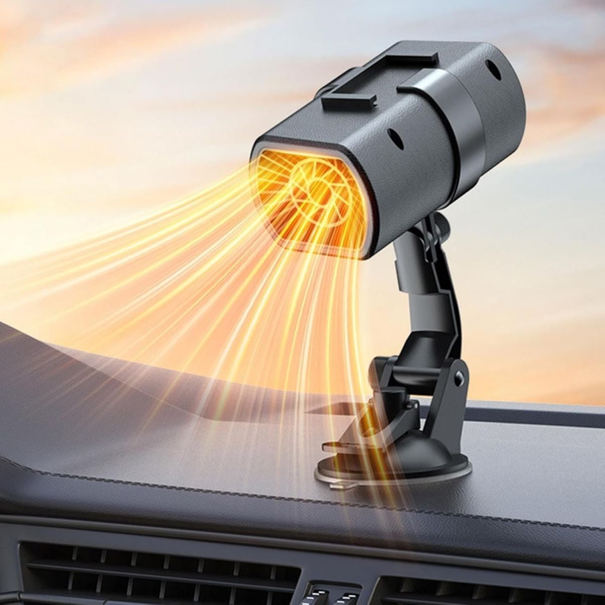 lrguyiso Portable 12V Car Heater and Defroster with 360° Adjustable Suction Holder for All Cars