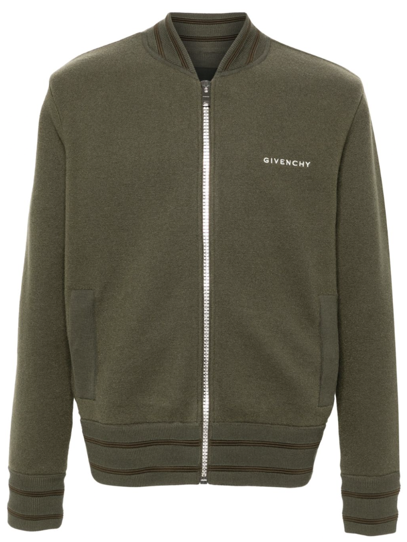 Givenchy 4g-patch Wool Bomber Jacket In Green
