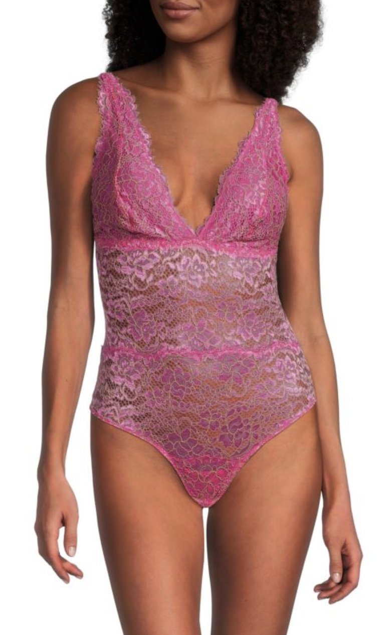 Cosabella Women's Pret Lace Bodysuit - Rani Pink - Size L - female