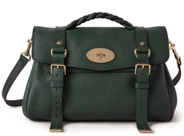 Mulberry Green Alexa Leather Satchel Bag