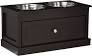 PawHut Feeding Station Large Elevated Dog Bowls with 11L Storage Drawer, Brown
