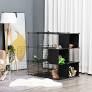 PawHut Spacious Chinchilla Cage, Multi-Level with Doors, Storage Shelf for Small Animals, Black