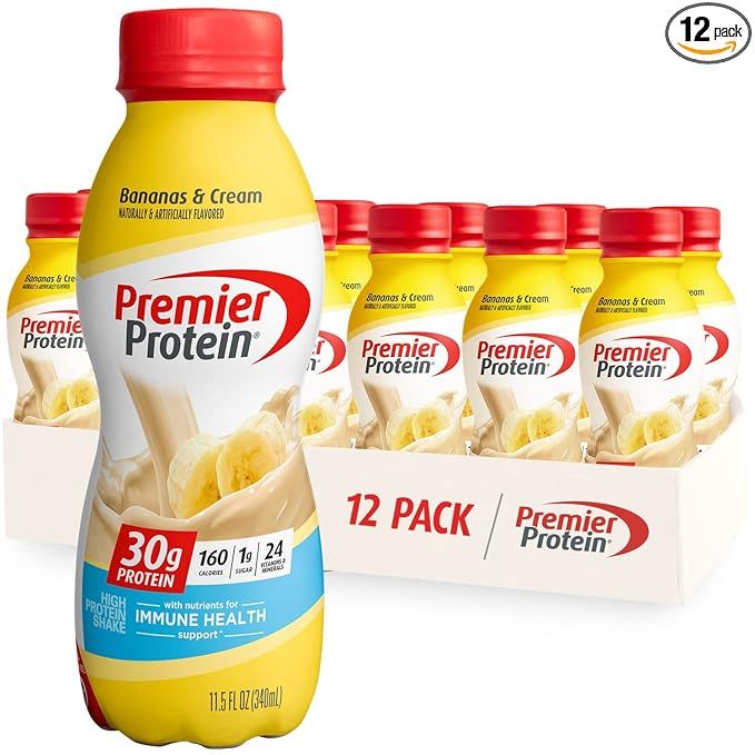 Premier Protein Bananas & Cream Shake, Good for Immune Health, 12 Pack