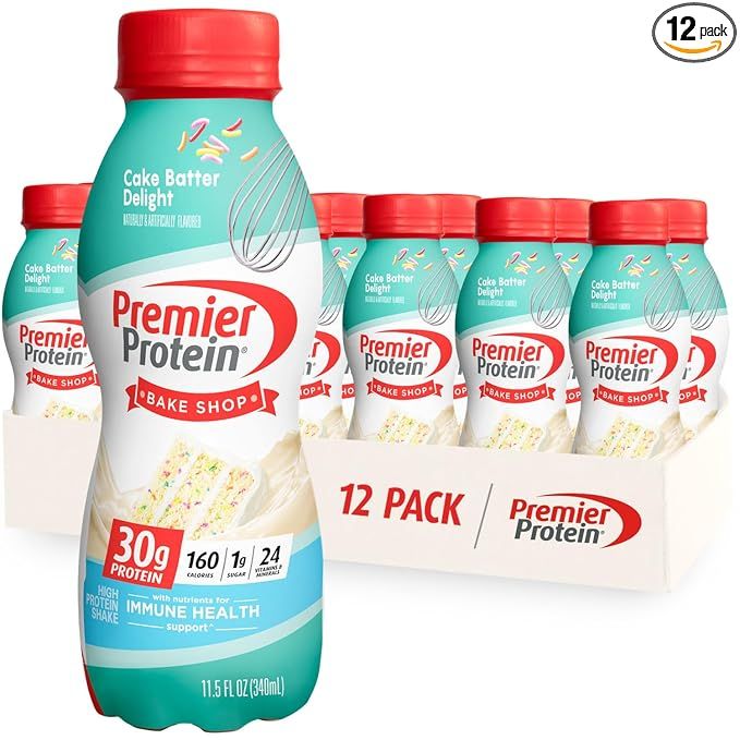 Premier Protein Cake Batter Shake, Good for Immune Health, 11.5 Fl Oz, 12 Count