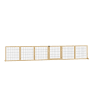 PawHut Wooden Pet Gate, 6-Panel Folding Dog Safety Barrier with Support Feet, Natural Wood