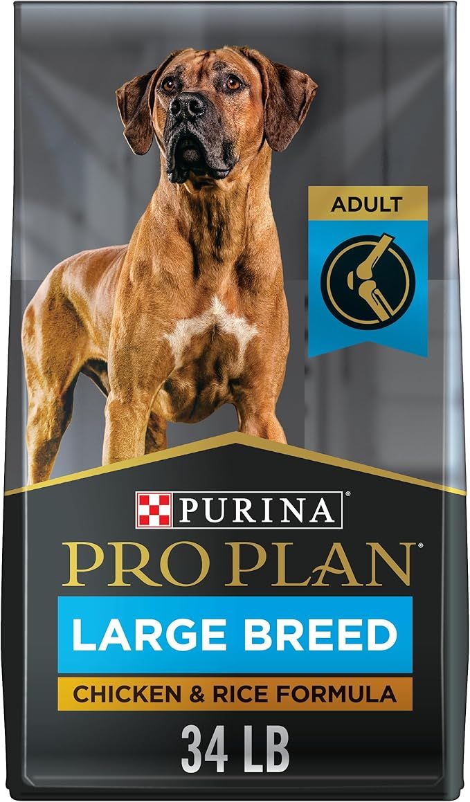 Purina Pro Plan Large Breed Dry Dog Food, Chicken and Rice Formula, High Protein, Digestive Health, 34 lb. Bag
