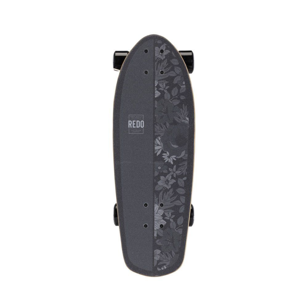 ReDo Skateboard Co. 24" Black Floral Cruiser Skateboard 4 Wheels