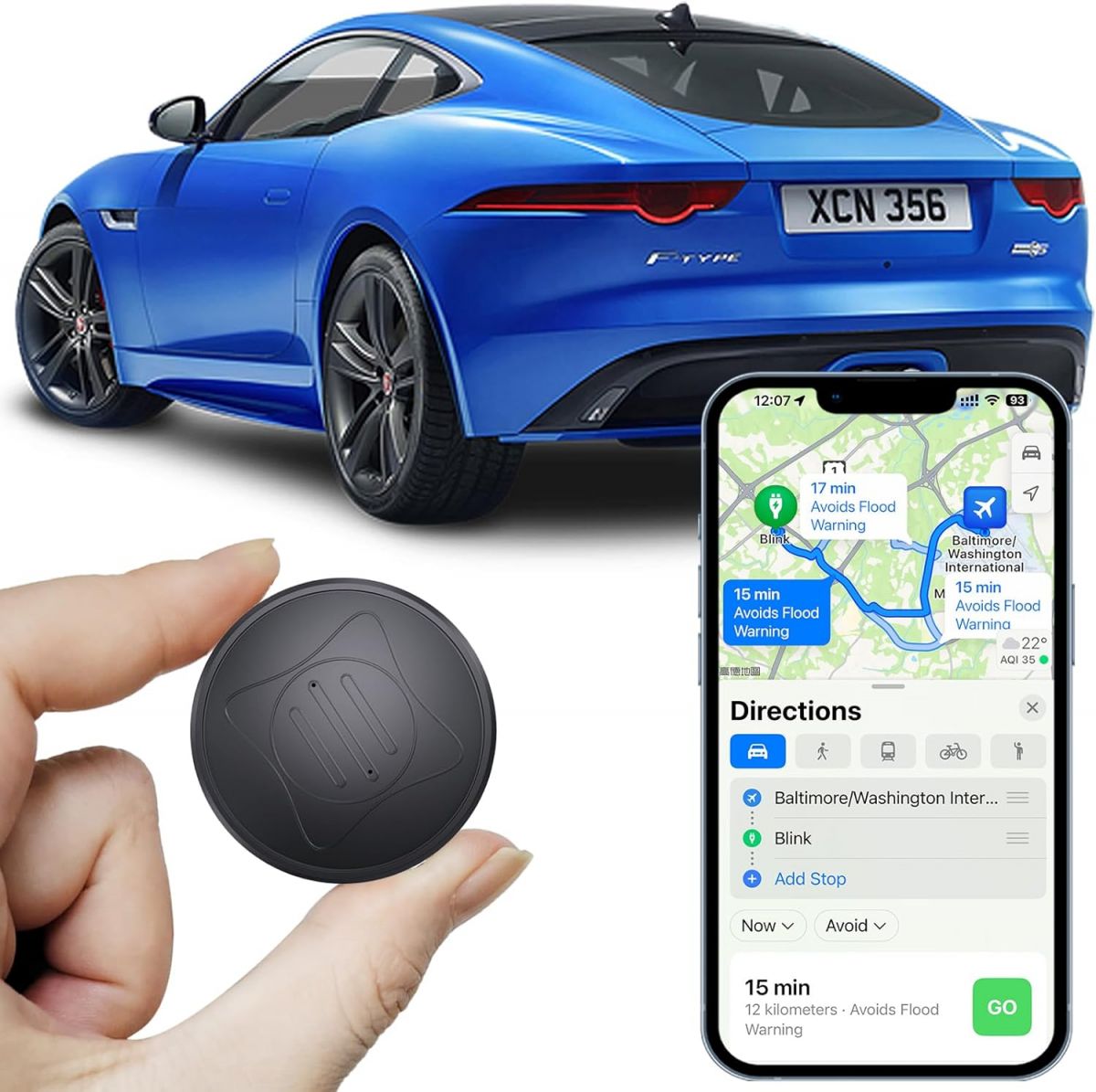 NGXDFL Portable GPS Tracker for Cars Pets Kids and Trucks Real-Time Magnetic Tracking Device