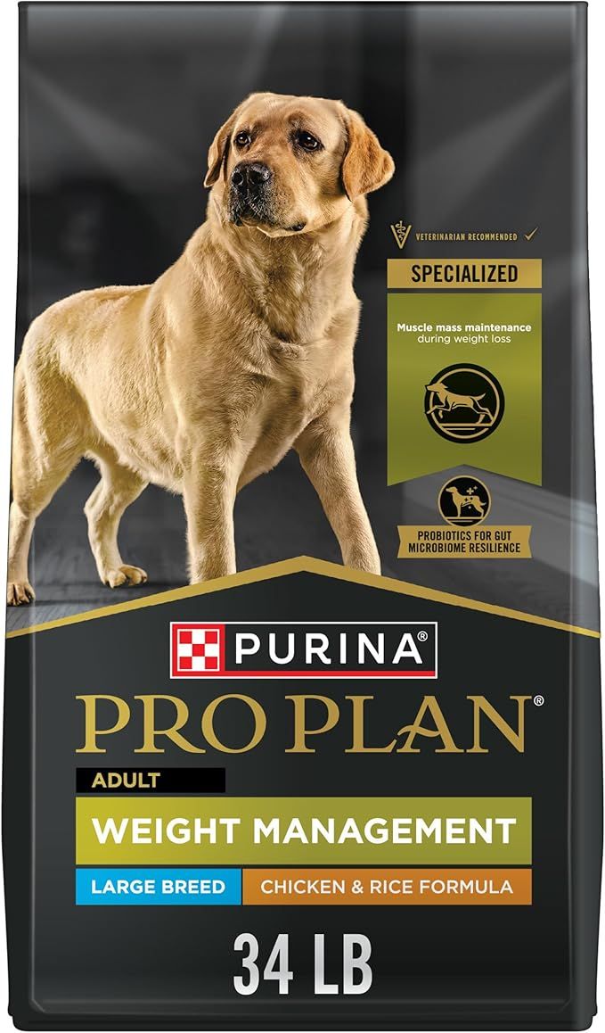 Purina Pro Plan Weight Management Dry Dog Food, Chicken and Rice Formula, 34 lb. Bag