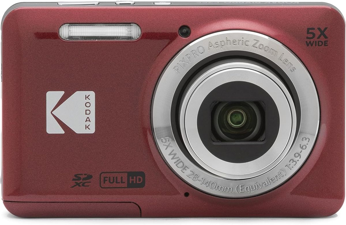 KODAK PIXPRO FZ55 16MP Red Digital Camera with 5X Zoom 28mm Wide Lens