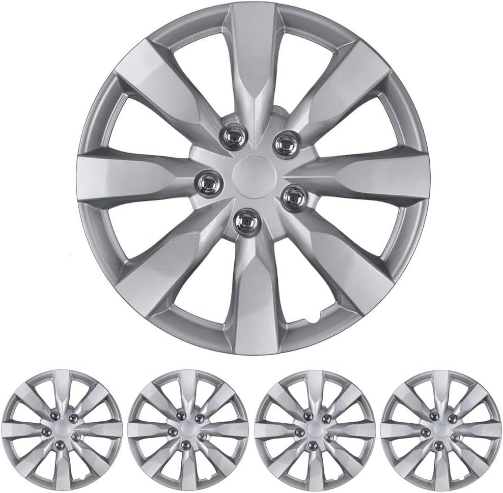 BDK 4-Pack Premium 16" Snap-On Wheel Rim Covers for Car Truck SUV OEM Style Hubcaps