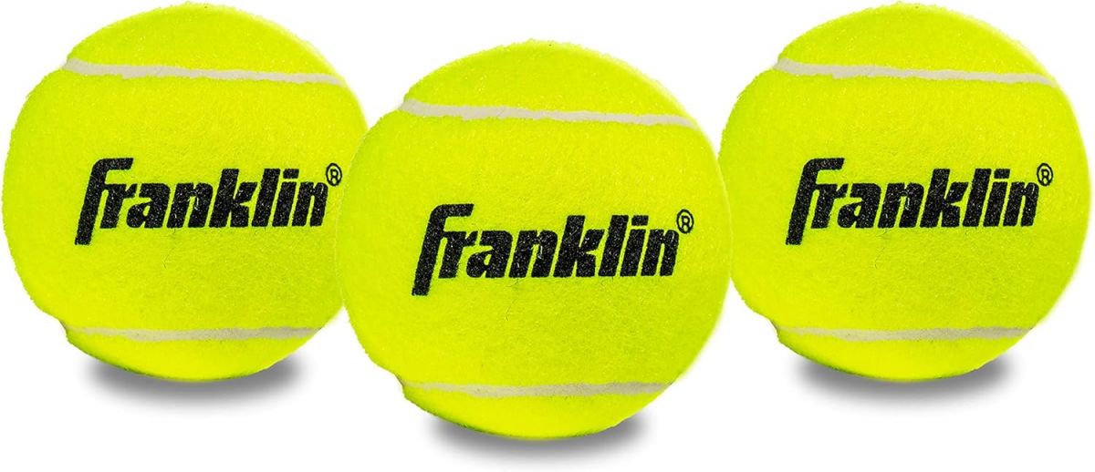Franklin Sports Pressureless Tennis Balls 3 Pack Durable Low-Bounce Balls on Any Court