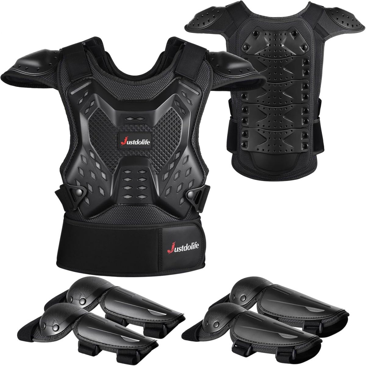 JUSTDOLIFE Kids Dirt Bike Armor Set 5 PCS Youth Sports Protection with Chest Elbow Pads