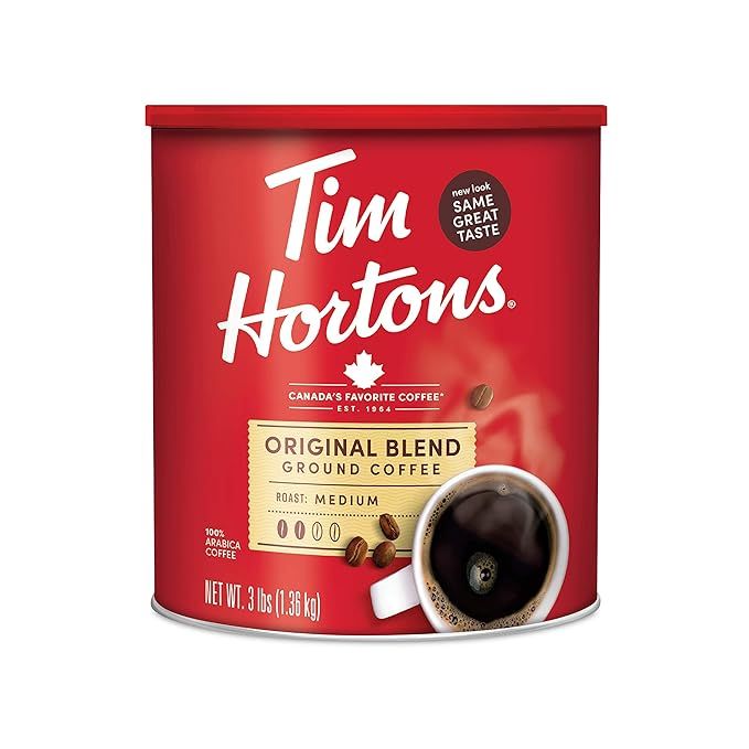 Tim Hortons Original Blend, Medium Roast Ground Coffee, 100% Arabica, 48 Ounce Canister, Thanksgiving Day Promotions