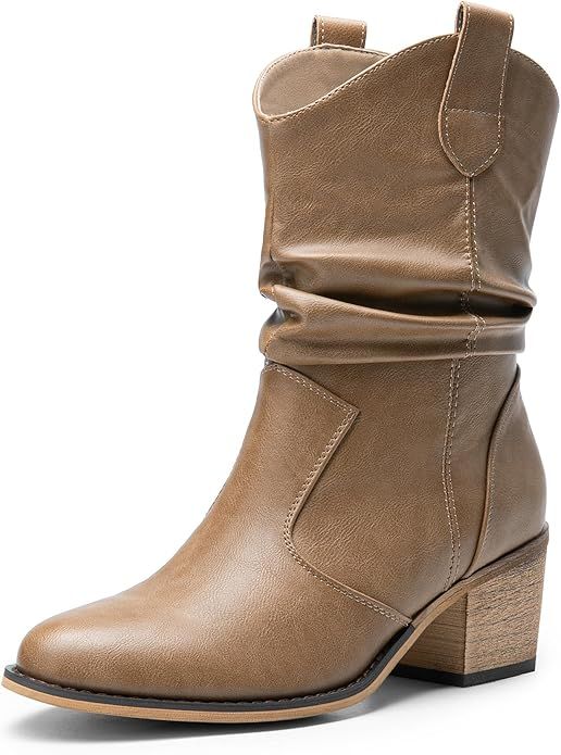 DREAM PAIRS Women's Modern Western Cowboy Boots (Amazon Black Friday)