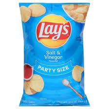 Lay's Salt and Vinegar Flavored Potato Chips, Party Size, 12.5 oz Bag