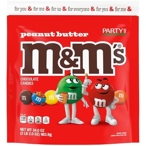 M&M's Peanut Butter Milk Chocolate Christmas Candies, Party Size, 34 OZ Bag