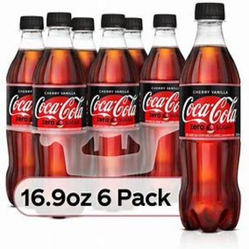 Coca-Cola Zero Sugar Sugar-Free Soda Pop, 16.9 fl oz Bottles, 6 Cans