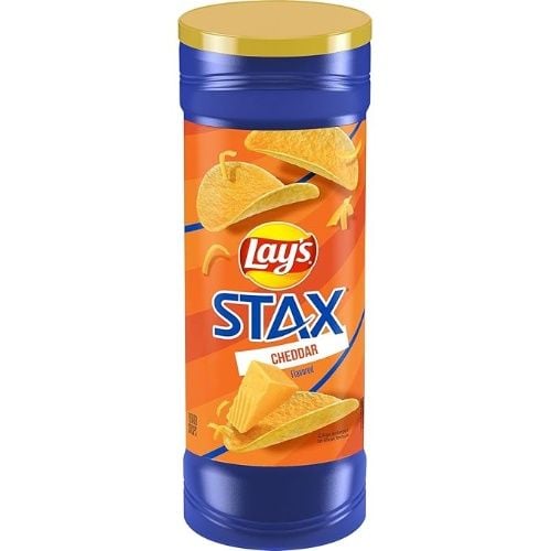 Lay's Stax Cheddar Flavor Potato Chips, 5.5 Ounce Canister