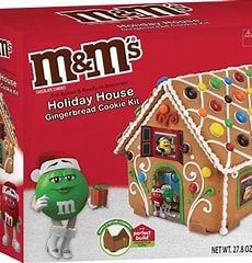 M&M's Gingerbread Cookie House Kit, Pre-Baked and Ready to Decorate, 27.8 oz