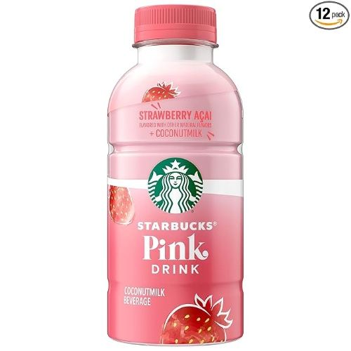 Starbucks Pink Drink, Strawberry Acai with Coconut Milk, Flavored with Other Natural Flavors, 14 oz Bottle