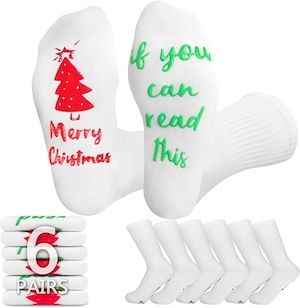 WANZHIHUI Christmas Non-Slip Grip Socks Pack Cozy Festive Women 6 Pairs