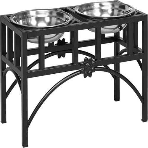 PawHut Elevated Dog Food Bowls, Double Stainless Steel