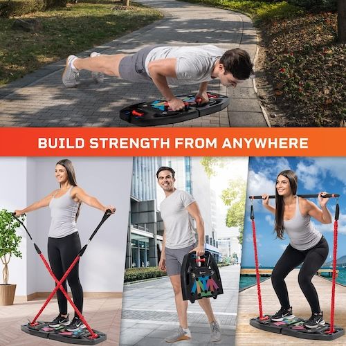 Lifepro Portable Gym with Push-Up Board 4 Resistance Bands Perfect Christmas Gifts