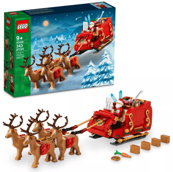LEGO Santa's Sleigh Christmas Toy Set with Reindeer & Santa Figurine 40499