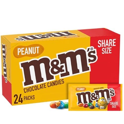 M&M's Peanut Chocolate Candies Share Size, 24 Packs