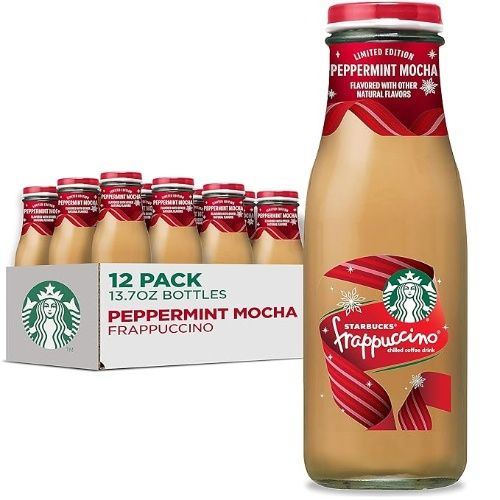 Starbucks Frappuccino, Chilled Coffee Drink, Limited Edition, Peppermint Mocha, 13.7 fl oz Bottles (12 Pack)