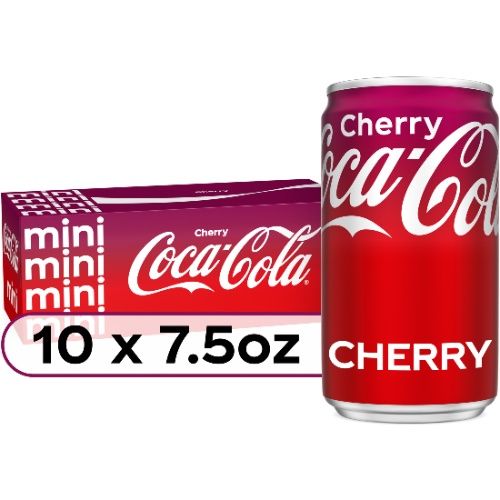 Coca-Cola Cherry Mini Soda Pop, 7.5 fl oz, 10 Cans