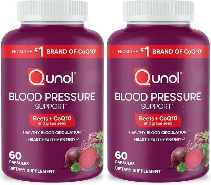 Qunol Blood Pressure Support, 3 in 1 Beets + CoQ10 + Grape Seed Extract, 60 Count (Pack of 2)