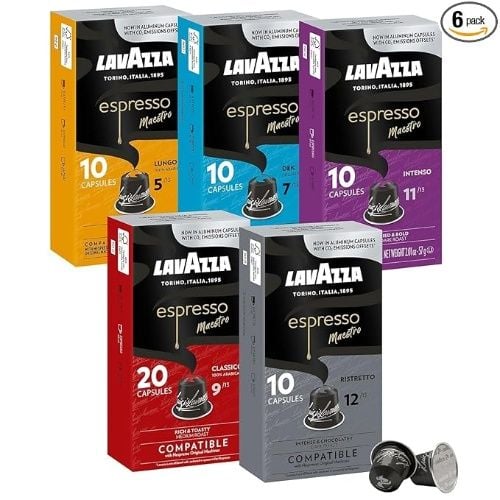 Lavazza Espresso Maestro Ground Coffee Variety Pack of Aluminum Capsules