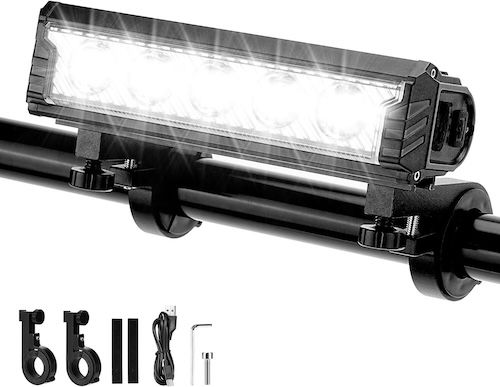 BicycleStore 2800 Lumen 5 LED Front Bike Light USB Rechargeable Waterproof Headlight with 5 Modes