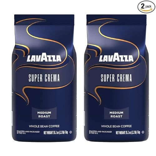 Lavazza Super Crema Whole Bean Coffee, Medium Roast, 2.2 lb