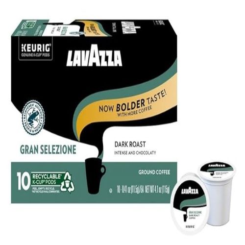 Lavazza Gran Selezione K-Cups for Keurig Brewer, Dark Roast, Bolder Taste, 10 capsules, 4.1 oz